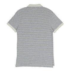 POLO MEN - HEATHER GREY WITH BLUE STRIPES
