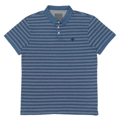 POLO (MEN) - LIGHT BLUE & DARK BLUE STRIPES