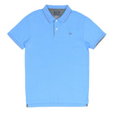 POLO MEN - BLUE WITH GREY STRIPE ON COLLAR