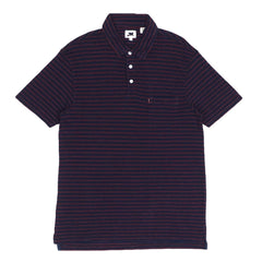 POLO (MEN)- NAVY BLUE WITH RED LINES & FRONT POCKET