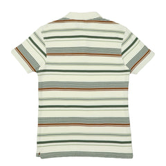 POLO (MEN) - IVORY WITH MULTI COLOR STRIPES