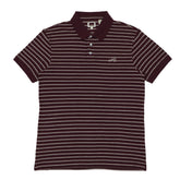 POLO (MEN) - MAROON WITH WHITE STRIPES