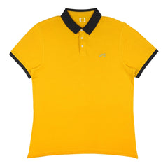 POLO (MEN) - MUSTARD YELLOW WITH BLUE COLLAR