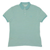POLO (MEN) - BABY GREEN WITH DARK GREEN & WHITE LINES