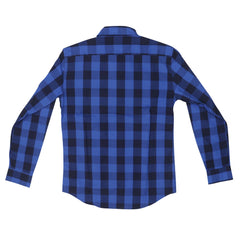 CASUAL SHIRT (MEN) - BLUE & BLACK CHECKS WITH FRONT POCKET