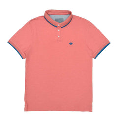 POLO MEN - LIGHT ORANGE WITH BLUE STRIPE ON SMALL COLLAR