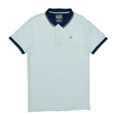 POLO MEN - ASH GREY WITH BLUE COLLAR