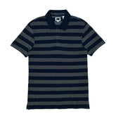 POLO MEN - BLUE WITH DOTTED THICK LINES PLAIN COLLAR