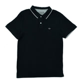 POLO MEN - BLACK WITH GREY THICK STRIPES ON COLLAR