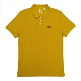 POLO (MEN) - YELLOW WITH FLOWER PRINT