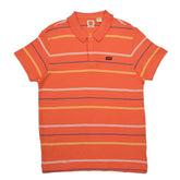 POLO MEN - FIRE ORANGE WITH STRIPES