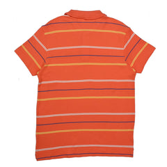 POLO MEN - FIRE ORANGE WITH STRIPES