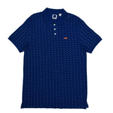 POLO MEN - BLUE WITH WHITE PRINT