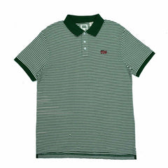 POLO MEN - GREEN WITH WHITE LINES