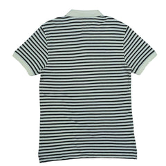 POLO MEN - WHITE WITH BLACK & GREY STRIPES