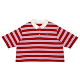 POLO WOMEN CREW CUT -PINK & RED CANDY STRIPS