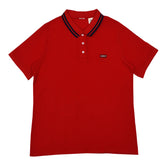 POLO (WOMEN) -RED WITH DOUBLE DARK BLUE STRIP COLLAR
