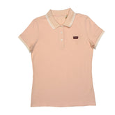 POLO WOMEN -PEACH WITH DOUBLE WHITE STRIP COLLAR