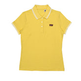 POLO WOMEN - YELLOW WITH DOUBLE WHITE STRIP COLLAR