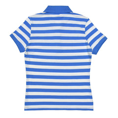 POLO WOMEN -WHITE WITH BLUE STRIPS