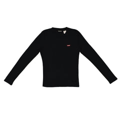 T-SHIRT (WOMEN) - BLACK WITH LONG SLEEVES