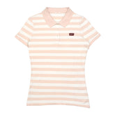 POLO WOMEN - CREAM WITH PEACH STRIPS