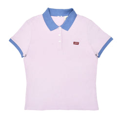 POLO WOMEN - PALE PINK WITH BLUE COLLAR