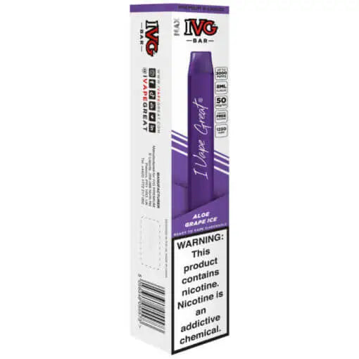IVG BAR MAX ALOE GRAPE ICE DISPOSABLE VAPE
