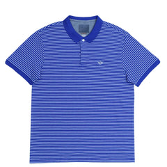 POLO (MEN) - ADMIRAL BLUE WITH THIN WHITE STRIPS