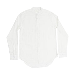 CASUAL SHIRT - CREAM WHITE BAND COLLAR - FULL SLEEVE