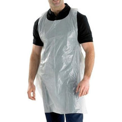 Disposable White Apron Waterproof with Attached Ties 50pc Pack