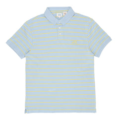 POLO (MEN) - SKY BLUE WITH YELLOW STRIPS
