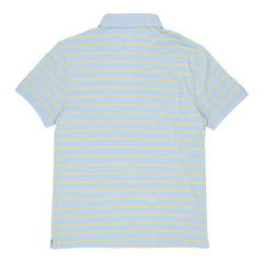 POLO (MEN) - SKY BLUE WITH YELLOW STRIPS