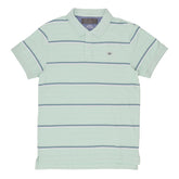 POLO (MEN) - OCEAN GREEN WITH GREEN & WHITE STRIPES