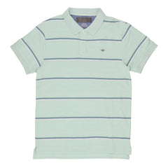 POLO (MEN) - OCEAN GREEN WITH GREEN & WHITE STRIPES