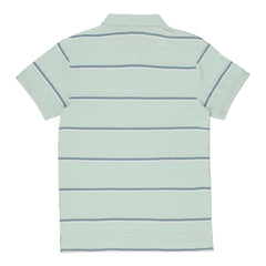POLO (MEN) - OCEAN GREEN WITH GREEN & WHITE STRIPES