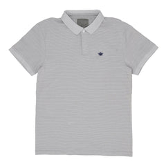 POLO (MEN)- GREY WITH SELF STRIPES