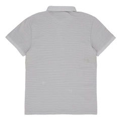 POLO (MEN)- GREY WITH SELF STRIPES
