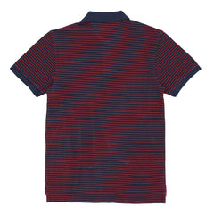 POLO (MEN) - BLACK WITH THIN RED STRIPES
