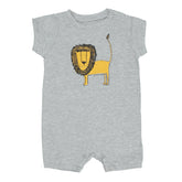 Baby Romper - Heather Grey (with Lion Print)