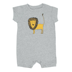 Baby Romper - Heather Grey (with Lion Print)