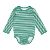 Baby Romper - Green and White Stripes