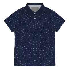 POLO (MEN)- DARK BLUE WITH WHITE BIRD