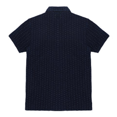 POLO (MEN) - DARK BLUE WITH POLKA DOTS