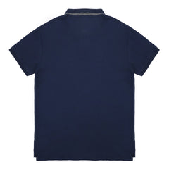 POLO (MEN)- DARK BLUE WITH STRIPES ON COLLAR