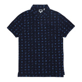 POLO (MEN) - BLUE WITH BLUE PRINT