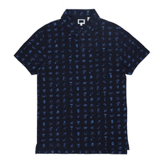 POLO (MEN) - BLUE WITH BLUE PRINT