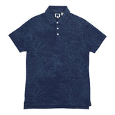 POLO (MEN)- BLUE WITH PALM TREES & FRONT POCKET