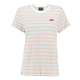 T-Shirt (Women) -White Multi Colour Stripes