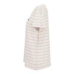 T-Shirt (Women) -White Multi Colour Stripes